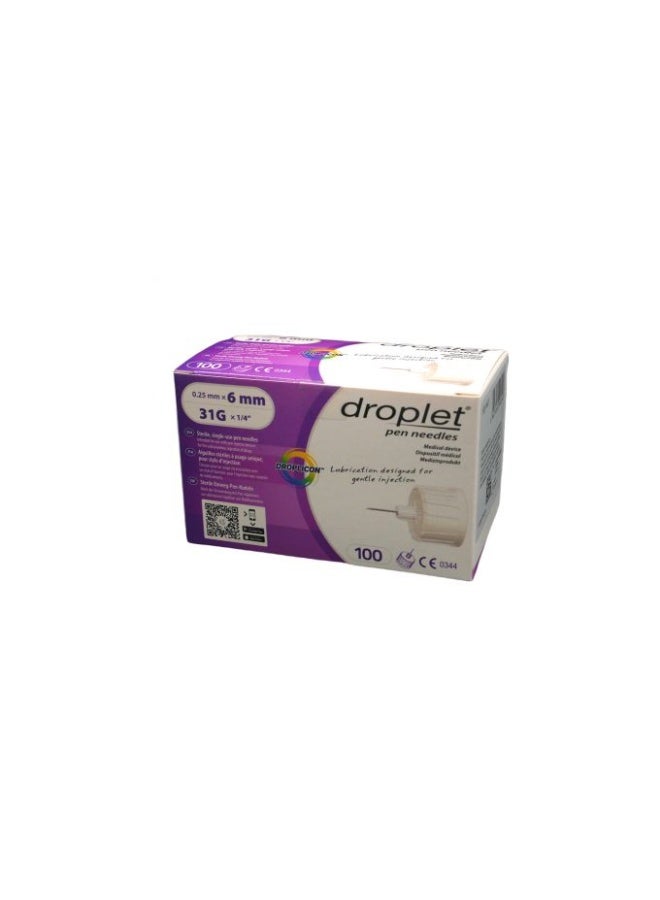 Droplet Insulin Pen Needles Size 6, 100 Count - Image 2